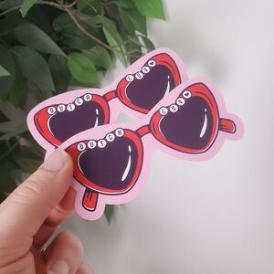 Dutch Bros Pink Luv Valentines Day Sunglasses Stickers NEW